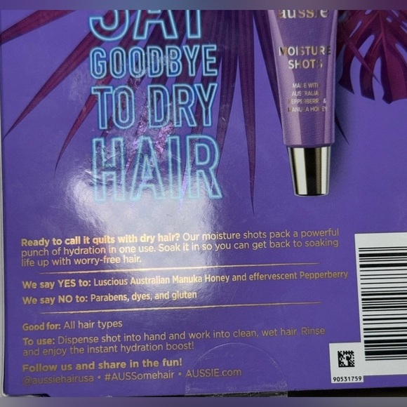 Soak It In Aussie Moisture Shots 3 Treatment Powerful Moisture Shot for Dry Hair - Picture 5 of 6